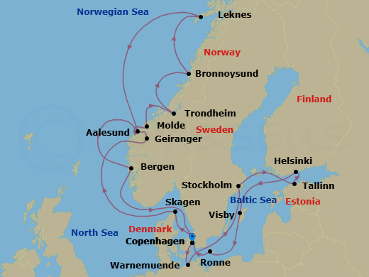 Itinerary map