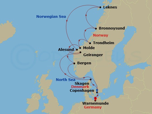 Itinerary map