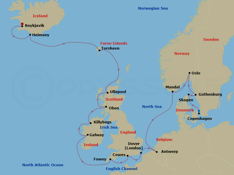 Itinerary map