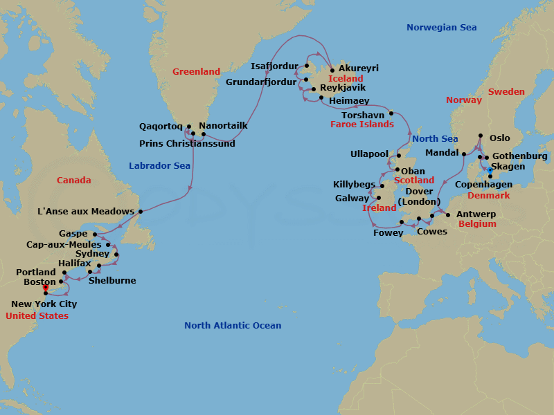 Itinerary map