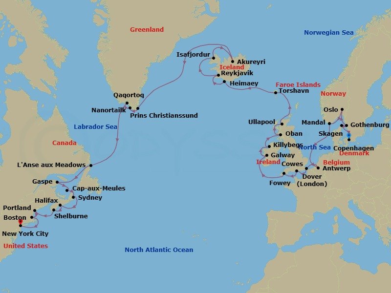 Itinerary map