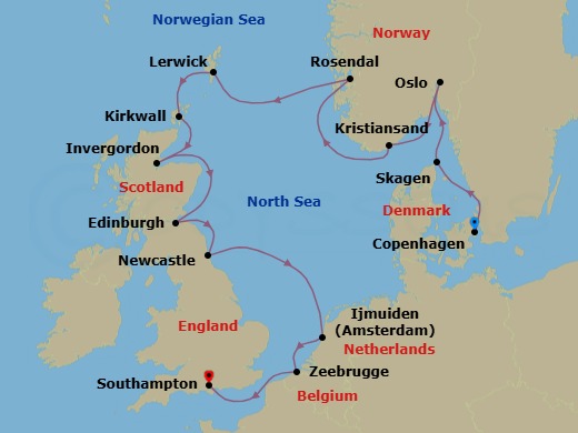 Itinerary map
