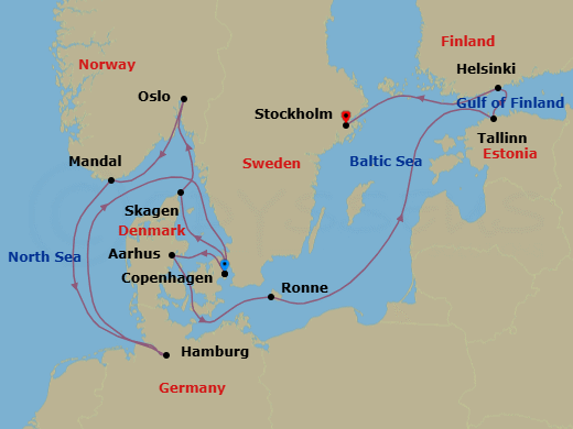 Itinerary map