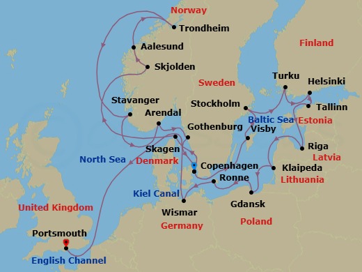 Itinerary map