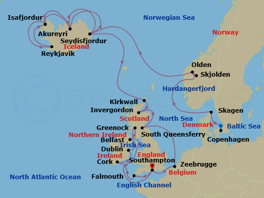 Itinerary map