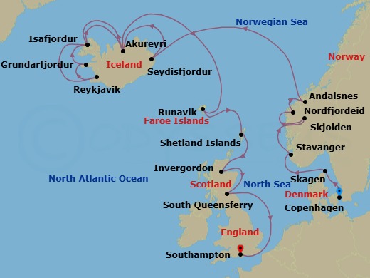 Itinerary map