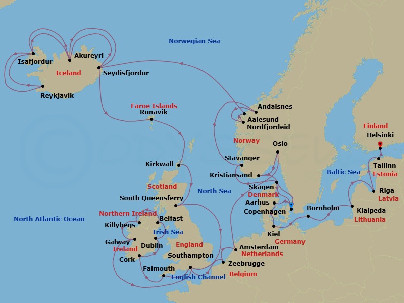 Itinerary map