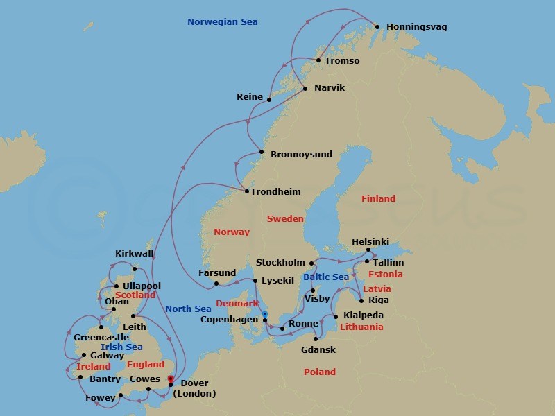 Itinerary map