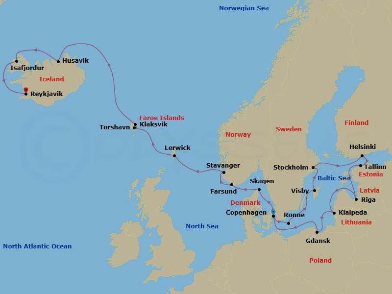 Itinerary map