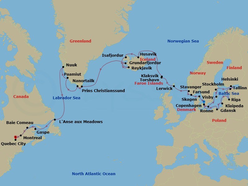 Itinerary map