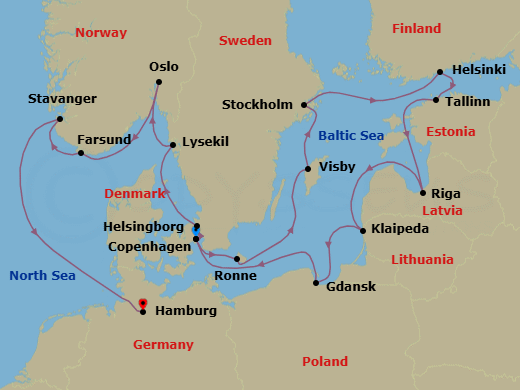 Itinerary map