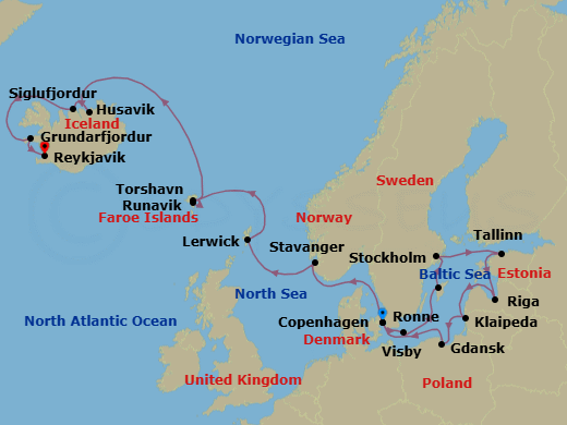 Itinerary map