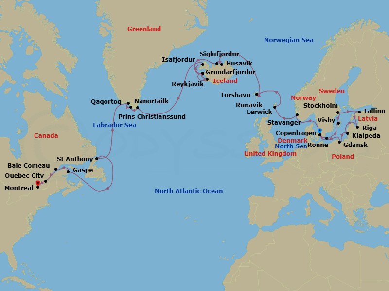 Itinerary map