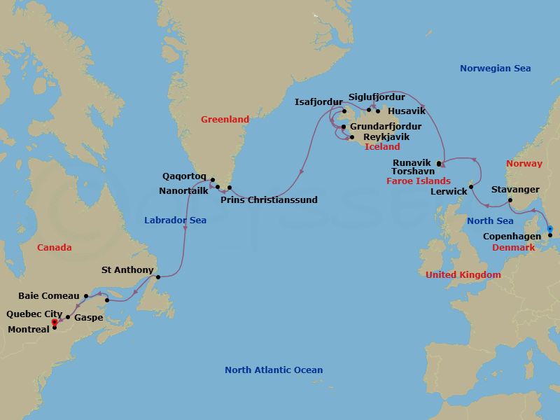 Itinerary map