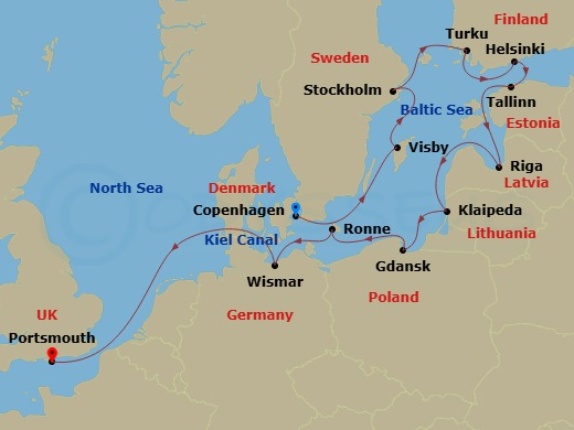 Itinerary map