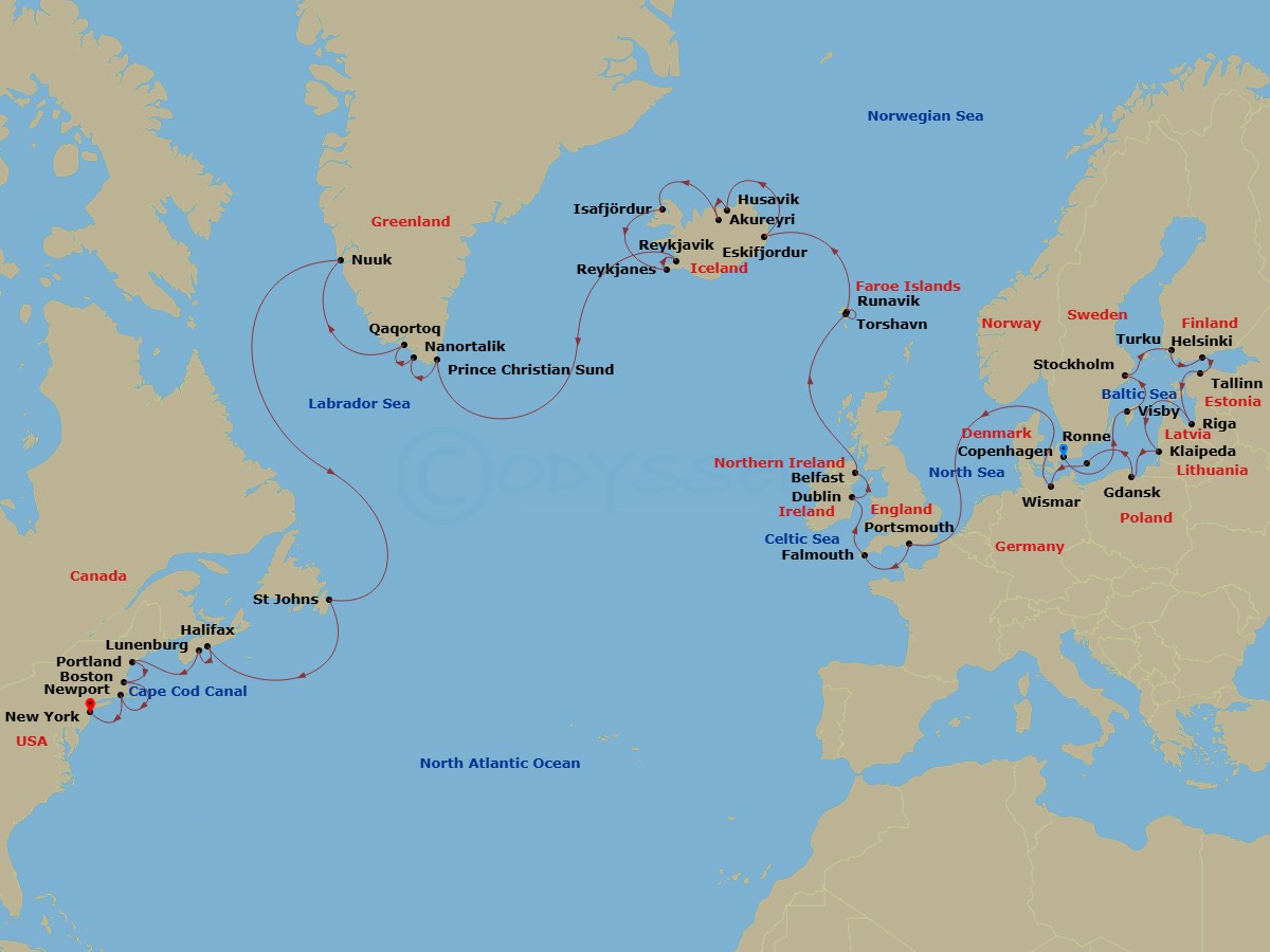 Itinerary map