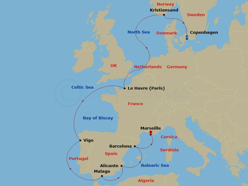 Itinerary map