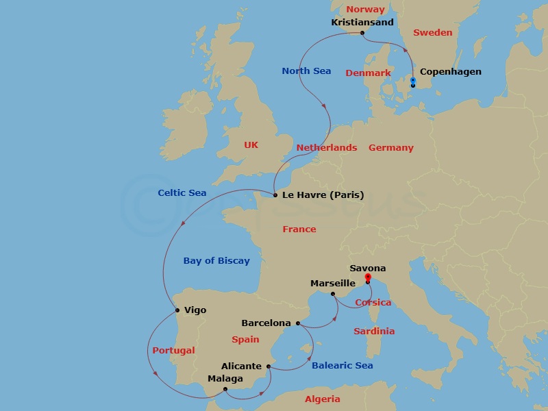 Itinerary map