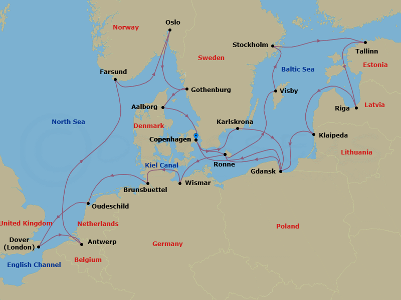 Itinerary map