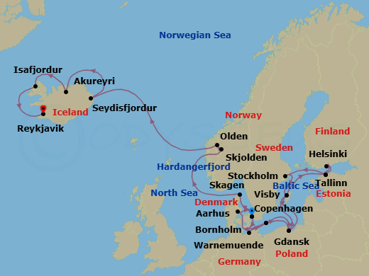 Itinerary map