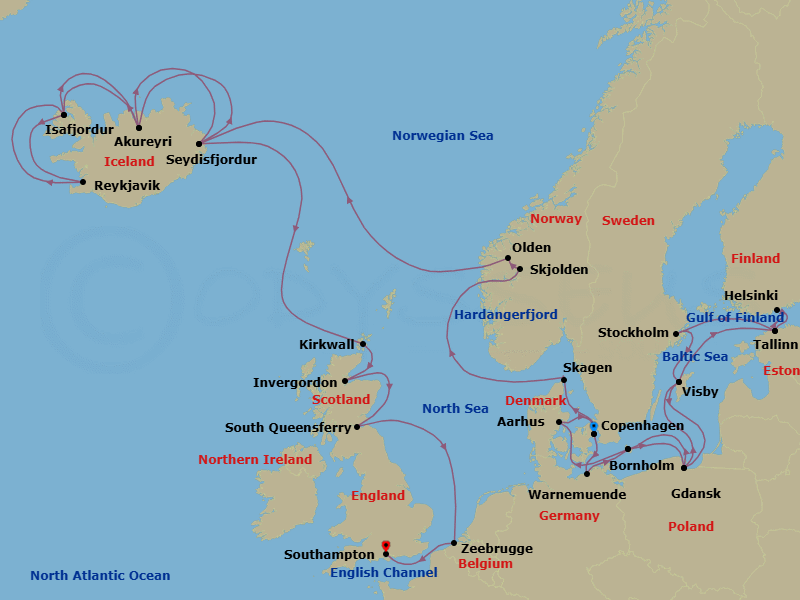 Itinerary map