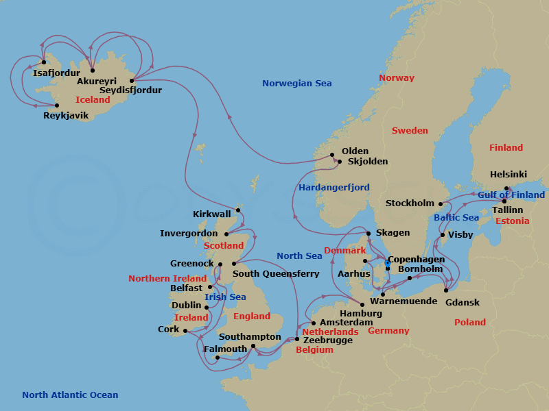 Itinerary map