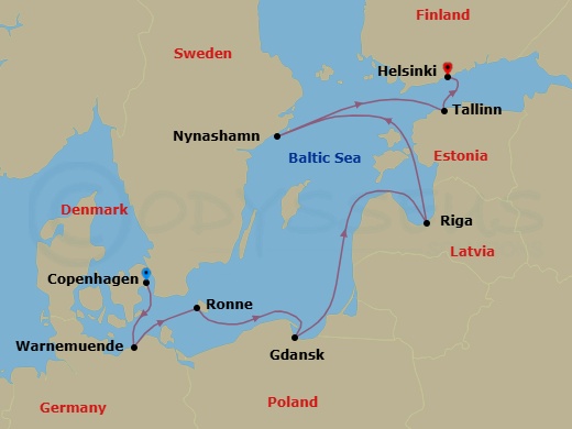 Itinerary map