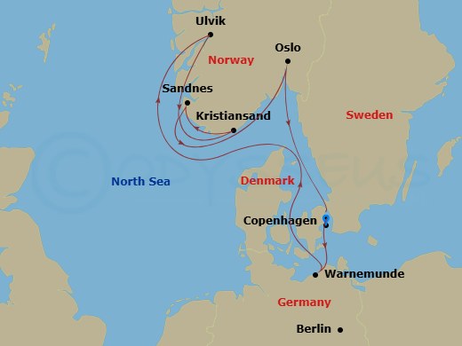Itinerary map
