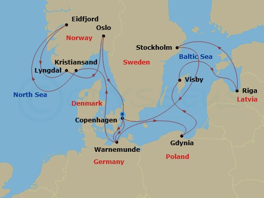 Itinerary map