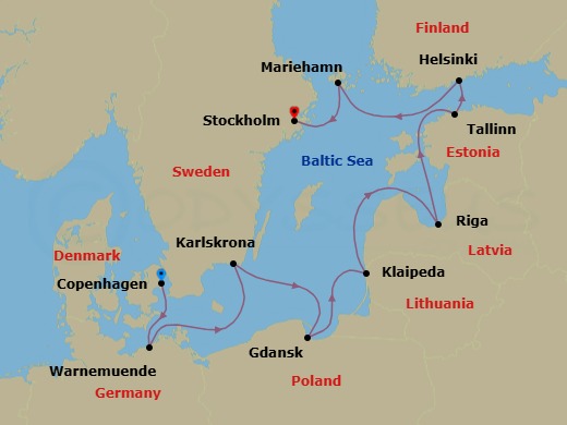 Itinerary map