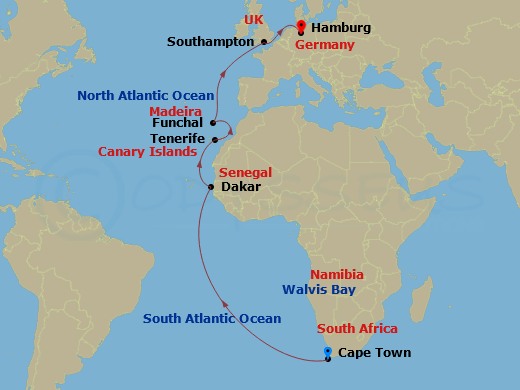 Itinerary map