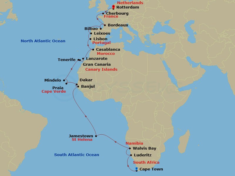 Itinerary map