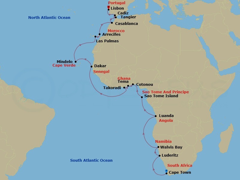 Itinerary map