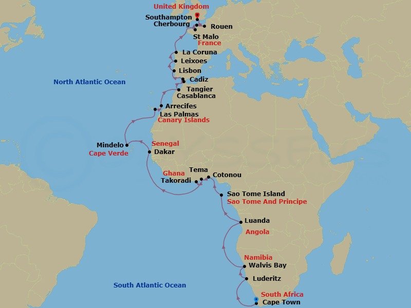 Itinerary map