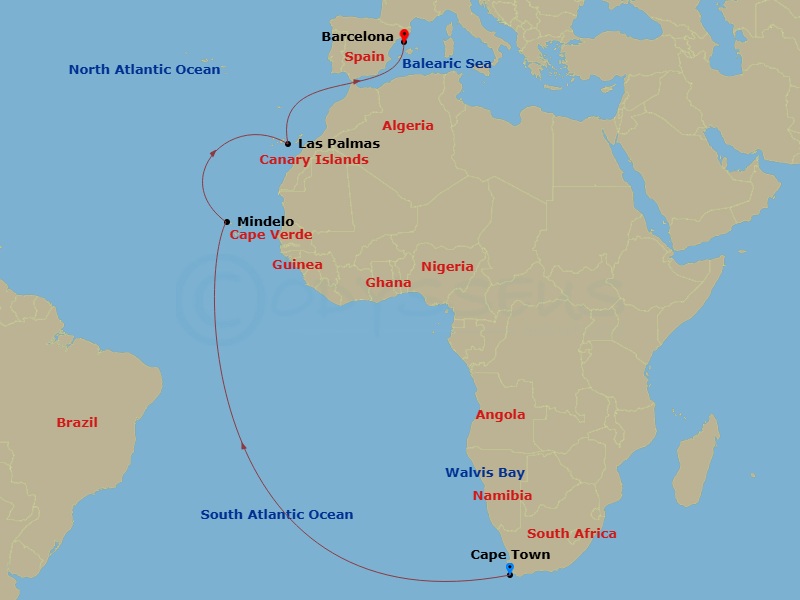 Itinerary map