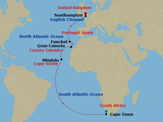 Itinerary map