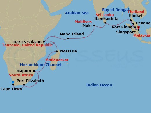 Itinerary map