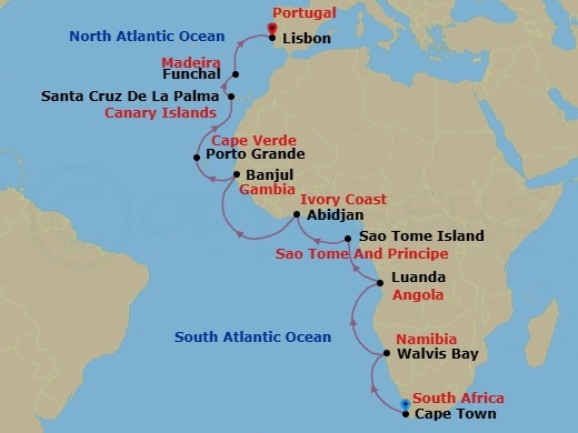 Itinerary map