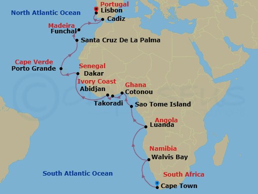 Itinerary map