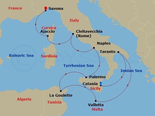 Itinerary map