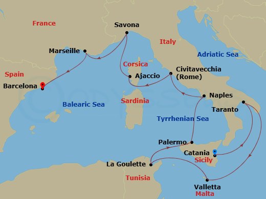 Itinerary map