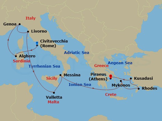 Itinerary map