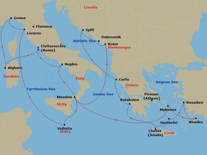 Itinerary map