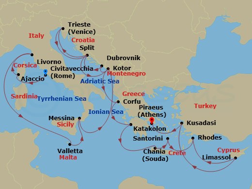 Itinerary map