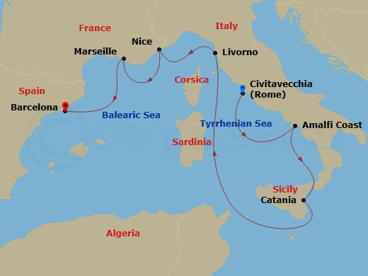 Itinerary map