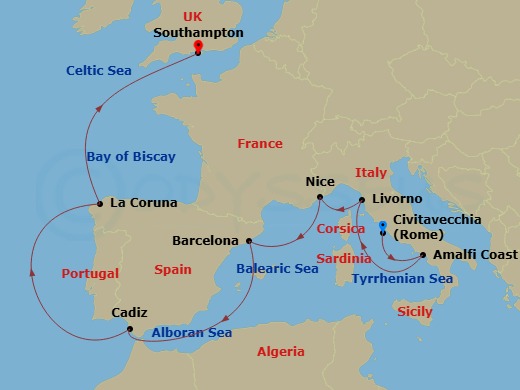 Itinerary map