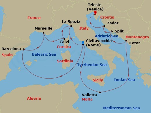 Itinerary map