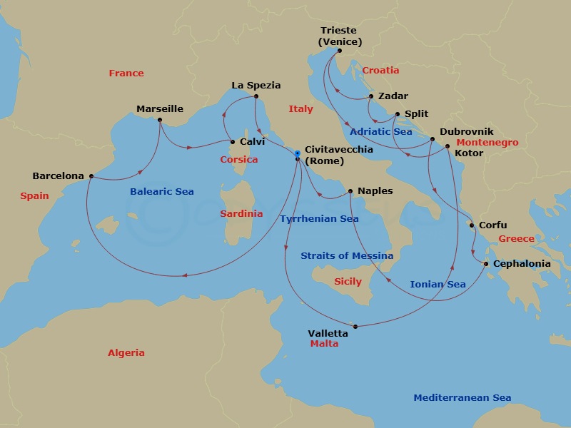 Itinerary map