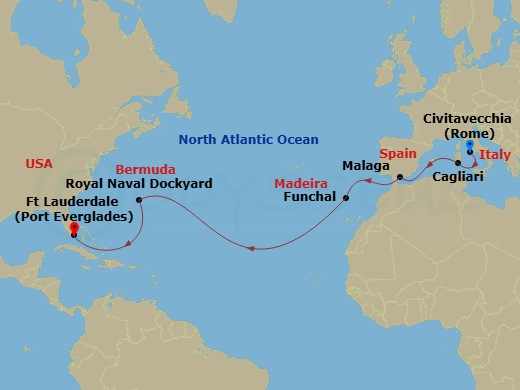 Itinerary map
