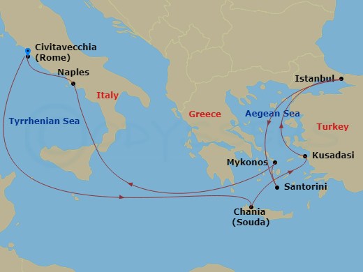 Itinerary map